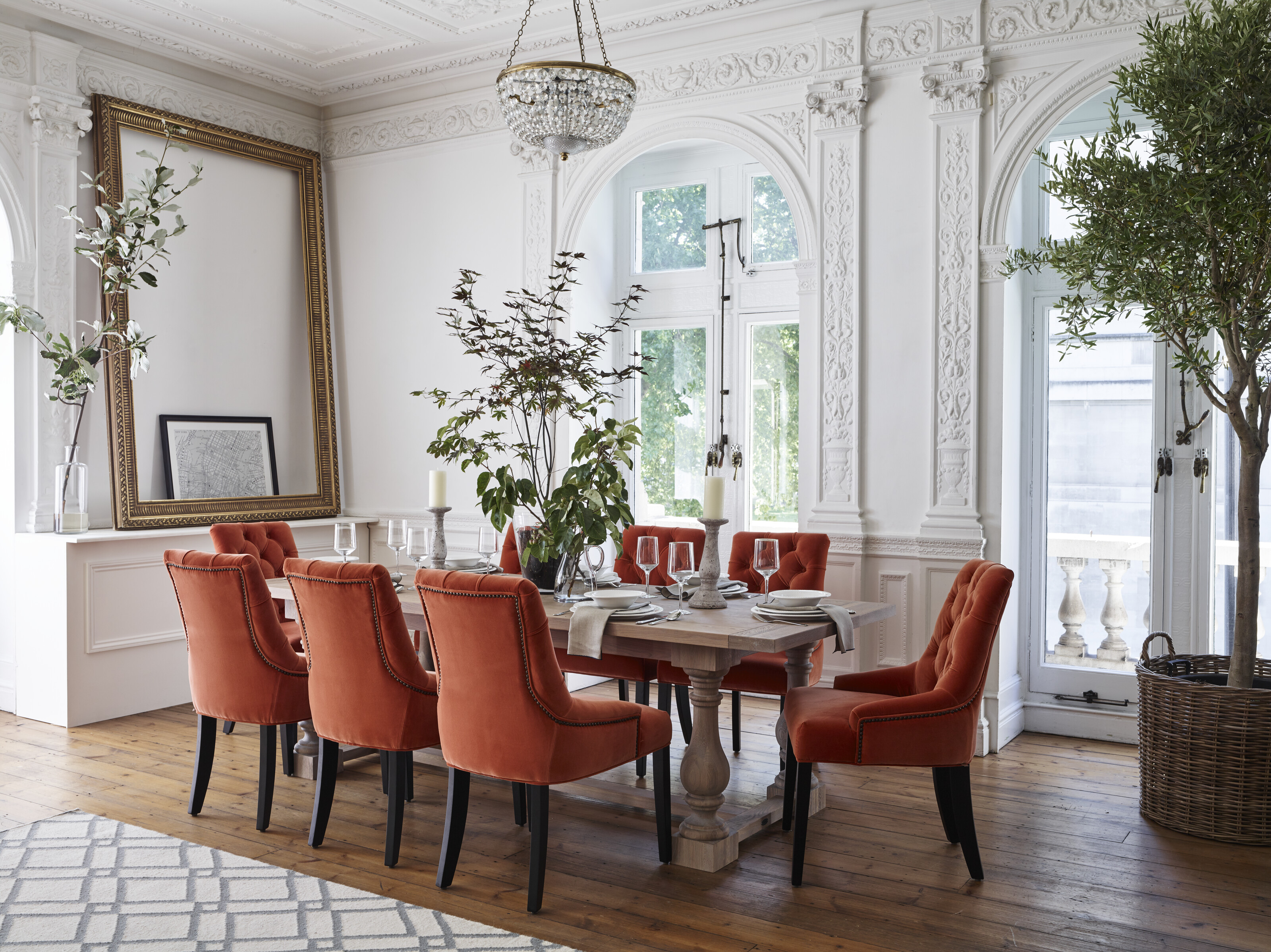 Balmoral dining table and Henley dining chairs